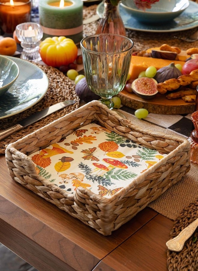 توكينج تيبلز مناديل ورقية للاستخدام مرة واحدة من توكينج تيبلز - ١٠٠ منديل - صنع في الولايات المتحدة الأمريكية - طبقتان - قابلة لإعادة التدوير - مناديل ورقية كبيرة الحجم - مناديل مزخرفة بنقوش خريفية - مناديل عيد الشكر - مناديل حصاد - مناديل فطر الغابة - مناديل عيد الميلاد - Image 2